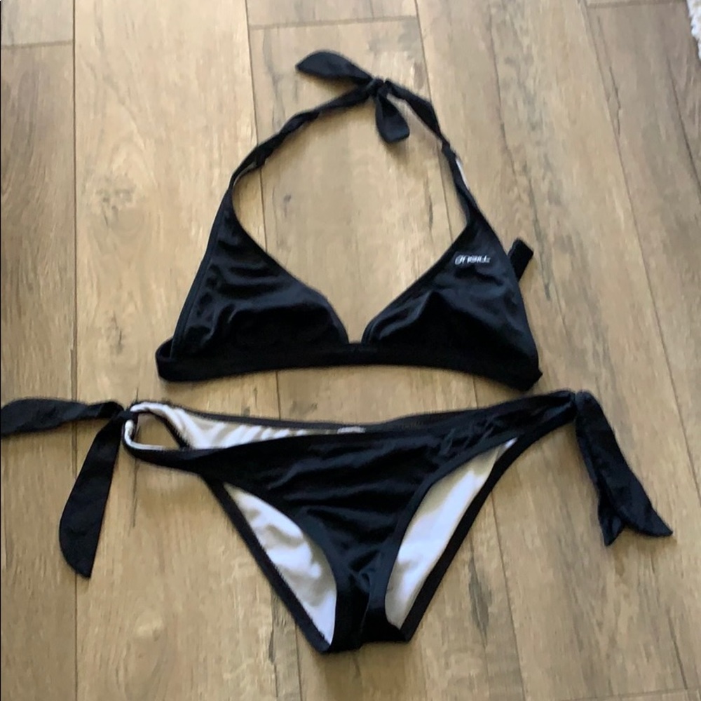 Black halter top bikini